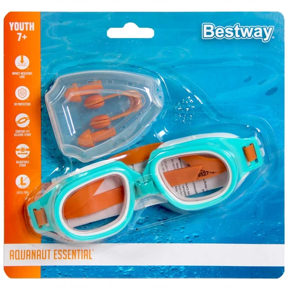 YUMURCAK TOYZ Bestway Hydro Swim Kulak ve Burun Tıkacı Yüzücü Gözlük Seti 26034 Kız Erkek Çocuk Oyuncak Eğitici Oy ürün görseli 1