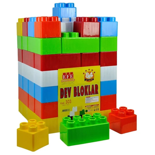 YUMURCAK TOYZ 303 Z+7 84 Parça Dev Bloklar Kız Erkek Çocuk Oyuncak Eğitici Oyuncaklar ürün görseli 1