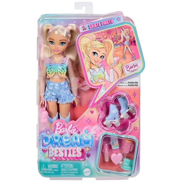 YUMURCAK TOYZ JFX96 Malibu - Barbie Dream Besties Paten Partisi Malibu Bebek ve Aksesuarları Kız Erkek Çocuk Oyunc ürün görseli 1