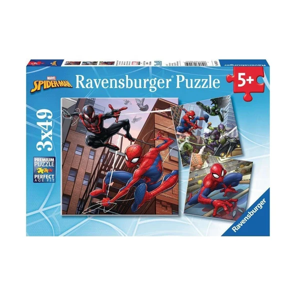 YUMURCAK TOYZ 80250 Spider-man 3x49 parça Ravensburger Puzzle Kız Erkek Çocuk Oyuncak Eğitici Oyuncaklar ürün görseli 1