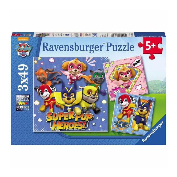 YUMURCAK TOYZ 80366 Paw Patrol 3x49 parça Ravensburger Puzzle Kız Erkek Çocuk Oyuncak Eğitici Oyuncaklar ürün görseli 1