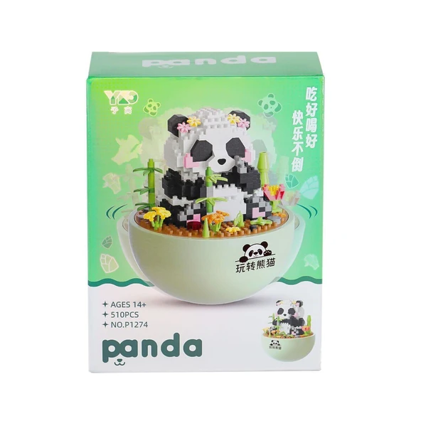 YUMURCAK TOYZ P1274 Panlos Panda Blok Seti 510 Parça -Vagon life Kız Erkek Çocuk Oyuncak Eğitici Oyuncaklar ürün görseli 1