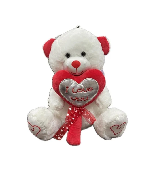 YUMURCAK TOYZ PELUŞ 40cm ŞEKER KALPLİ AYI HALLEY Kız Erkek Çocuk Oyuncak Eğitici Oyuncaklar ürün görseli 1