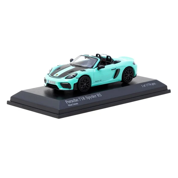 YUMURCAK TOYZ Tarmac Works x Minichamps 1/64 Porsche 718 Spyder RS Mint Green Kız Erkek Çocuk Oyuncak Eğitici Oyun ürün görseli 1