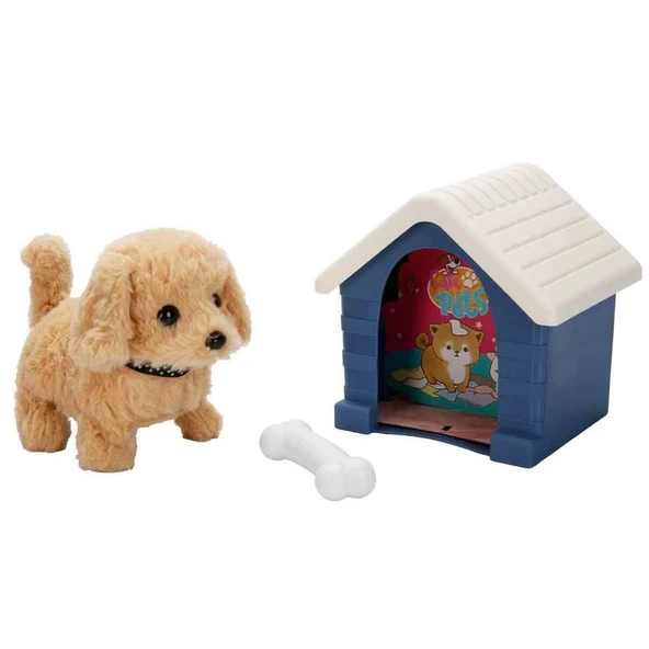 YUMURCAK TOYZ Sesli ve Hareketli Kulübeli Sevimli Peluş Köpek Kız Erkek Çocuk Oyuncak Eğitici Oyuncaklar ürün görseli 1