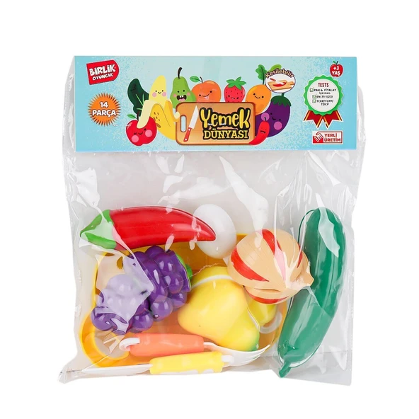 YUMURCAK TOYZ URT007-PVC-2A B Kesilebilen Meyve Sebze 14 Parça Kız Erkek Çocuk Oyuncak Eğitici Oyuncaklar ürün görseli 1