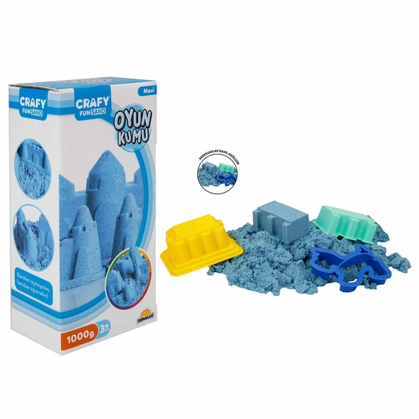 YUMURCAK TOYZ Crafy Mavi Kinetik Kum 1000 g Kız Erkek Çocuk Oyuncak Eğitici Oyuncaklar ürün görseli 1