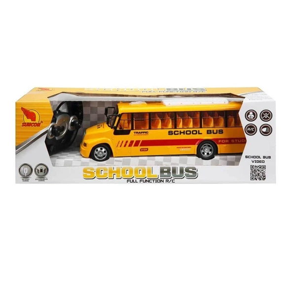 YUMURCAK TOYZ 01989 Uzaktan Kumandalı Işıklı Okul Otobüsü 32,5cm. Kız Erkek Çocuk Oyuncak Eğitici Oyuncaklar ürün görseli 1