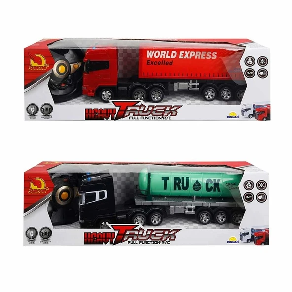YUMURCAK TOYZ TIR TANKERLİ IŞIKLI UZAKTAN KUMANDALI Kız Erkek Çocuk Oyuncak Eğitici Oyuncaklar ürün görseli 1