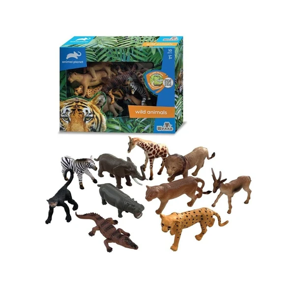 YUMURCAK TOYZ SH-D58011 Vardem Kutulu 10 Parça Vahşı Hayvan Seti Kız Erkek Çocuk Oyuncak Eğitici Oyuncaklar ürün görseli 1