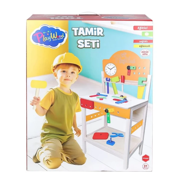 YUMURCAK TOYZ Ahşap Tamir Seti Kız Erkek Çocuk Oyuncak Eğitici Oyuncaklar ürün görseli 1