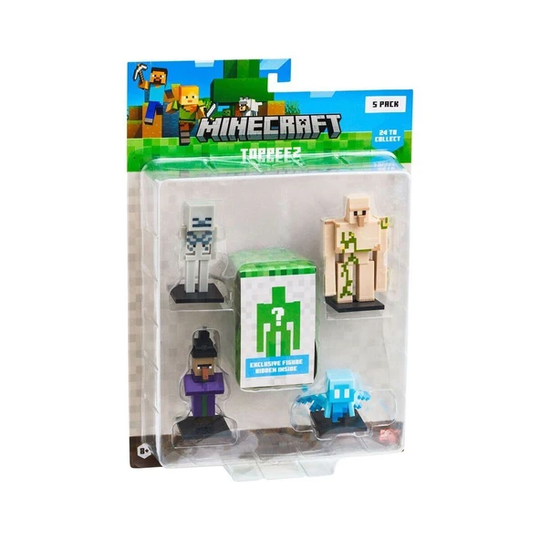 YUMURCAK TOYZ PMI MC2040 Minecraft 3D Figür Toppeez 5li Set Kız Erkek Çocuk Oyuncak Eğitici Oyuncaklar ürün görseli 1