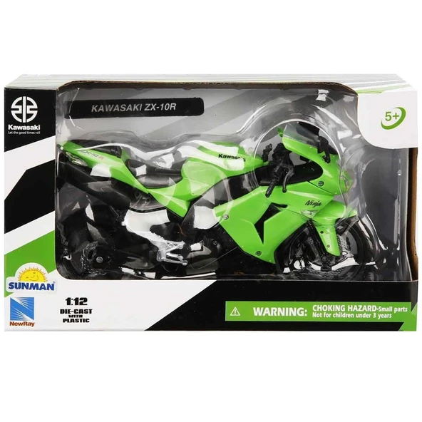 YUMURCAK TOYZ 42447 SUN-Kawasakı ZX-10R 2006 Yeşil 1:12 Kız Erkek Çocuk Oyuncak Eğitici Oyuncaklar ürün görseli 1