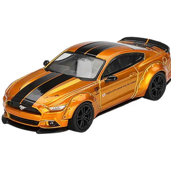 YUMURCAK TOYZ Mini GT 1/64 LB-WORKS FORD MUSTANG LB Gold Kız Erkek Çocuk Oyuncak Eğitici Oyuncaklar ürün görseli 1