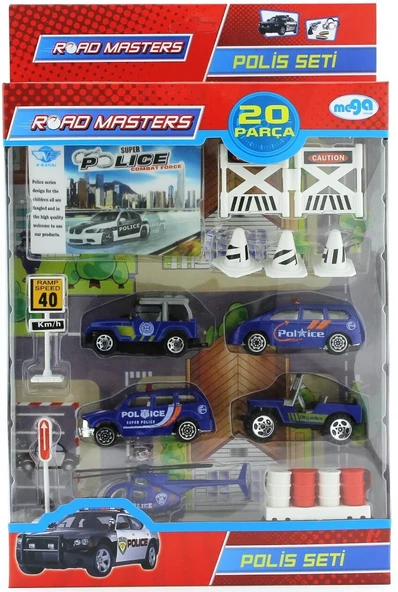 YUMURCAK TOYZ Die Cast Polis Oyun Seti 20 Parça Kız Erkek Çocuk Oyuncak Eğitici Oyuncaklar ürün görseli 1