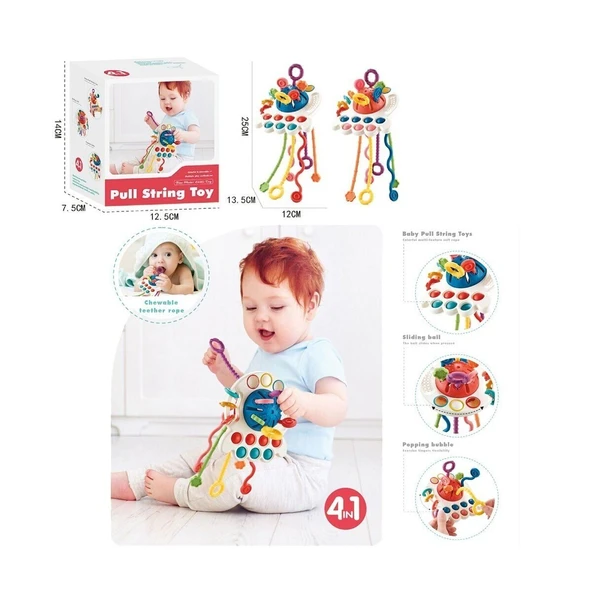 YUMURCAK TOYZ BIB68859-Vardem Duyusal Montessori Oyuncaklar Toplu-Çekme İpli Kız Erkek Çocuk Oyuncak Eğitici Oyunc ürün görseli 1