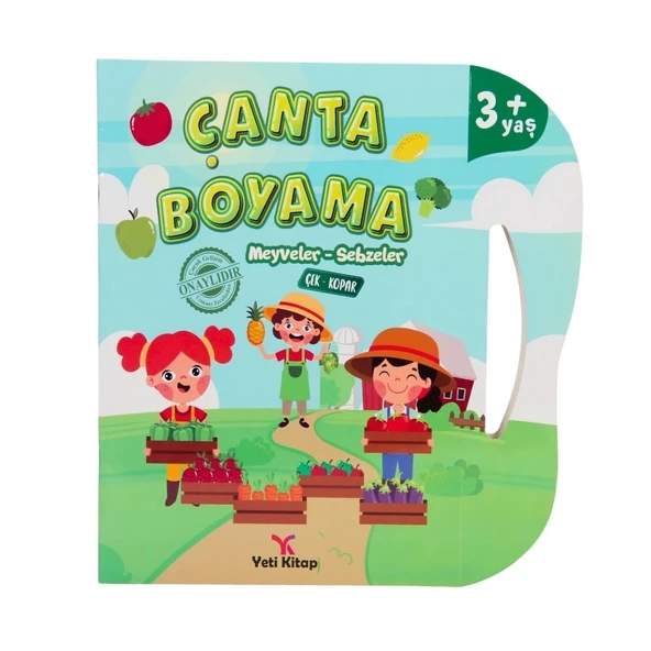 YUMURCAK TOYZ Çanta Kitap Boyama Kitabı Meyve ve Sebzeler Kız Erkek Çocuk Oyuncak Eğitici Oyuncaklar ürün görseli 1