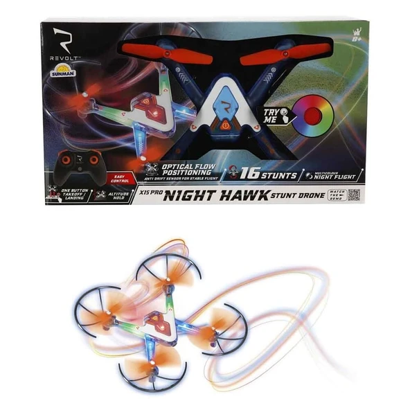 YUMURCAK TOYZ RVT R/C DRONE NİGHT HAW STUNT IŞKLI Kız Erkek Çocuk Oyuncak Eğitici Oyuncaklar ürün görseli 1