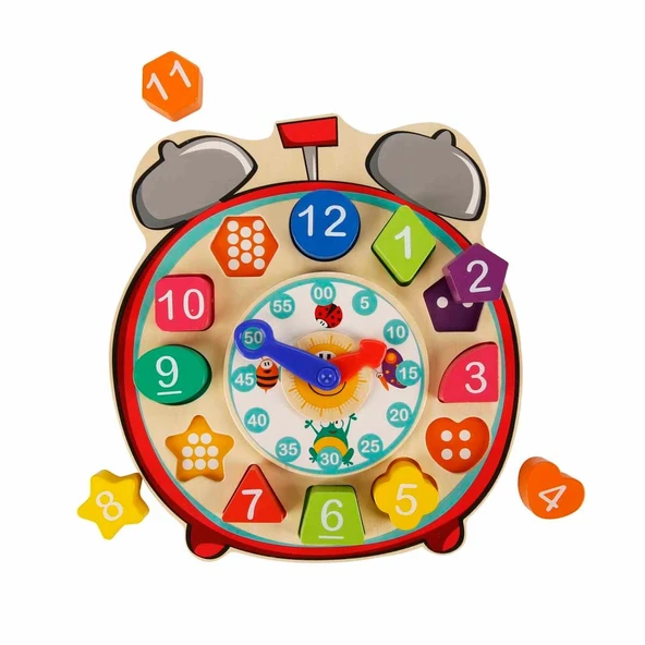 YUMURCAK TOYZ Woody Ahşap Bultak Saatleri Öğrenelim Oyunu 13 Parça Kız Erkek Çocuk Oyuncak Eğitici Oyuncaklar ürün görseli 1