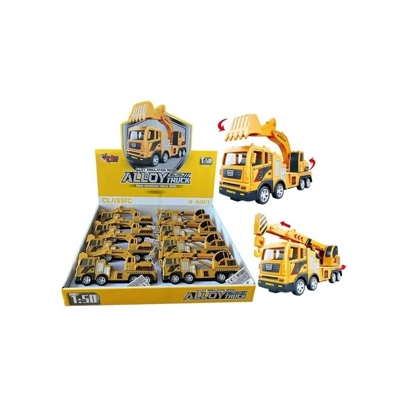 YUMURCAK TOYZ YH-711-54A SÜRTMELİ METAL 1:50 SARI VİNÇ VE Kız Erkek Çocuk Oyuncak Eğitici Oyuncaklar ürün görseli 1
