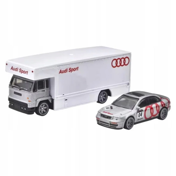 YUMURCAK TOYZ Hot Wheels Premium Team Transport Audi S4 Quattro & Fleet Flyer Kız Erkek Çocuk Oyuncak Eğitici Oyun ürün görseli 1