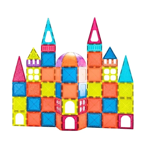 YUMURCAK TOYZ Magnetic Tiles 50 Parça Kız Erkek Çocuk Oyuncak Eğitici Oyuncaklar ürün görseli 1