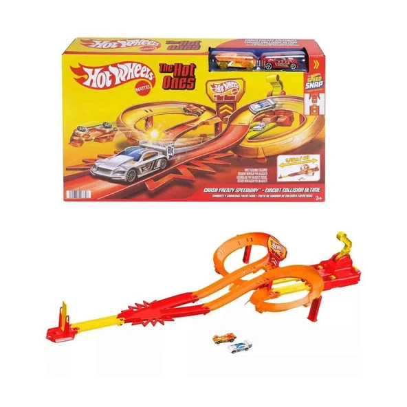 YUMURCAK TOYZ JFD11 Hot Wheels The Hot Ones Crash Speedway Frenzy Kız Erkek Çocuk Oyuncak Eğitici Oyuncaklar ürün görseli 1