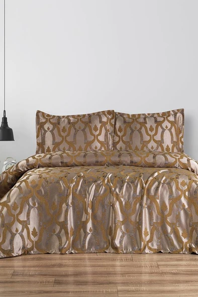Kybele 3 Parça Çift Kişilik Pike Takımı 230x250 Cappucino ürün görseli 1