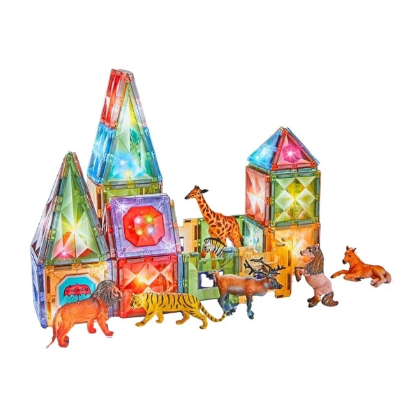 YUMURCAK TOYZ Magnetic Tiles Light Version 89 Parça Kız Erkek Çocuk Oyuncak Eğitici Oyuncaklar ürün görseli 1
