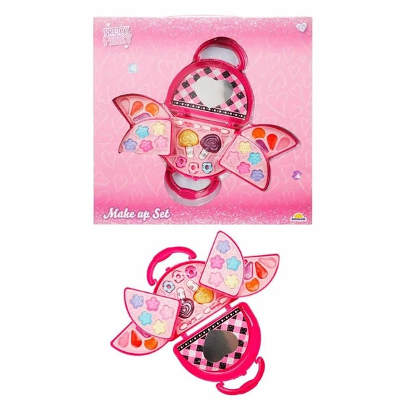 YUMURCAK TOYZ Pretty Pinky 3 Katlı Pembe Çantalı Makyaj Seti Kız Erkek Çocuk Oyuncak Eğitici Oyuncaklar ürün görseli 1
