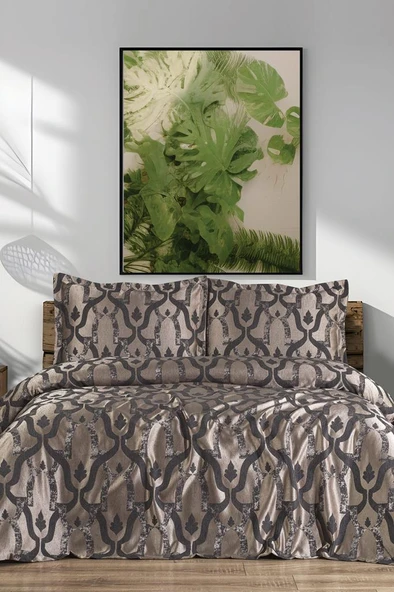 Kybele 3 Parça Çift Kişilik Pike Takımı 230x250 Antrasit ürün görseli 1