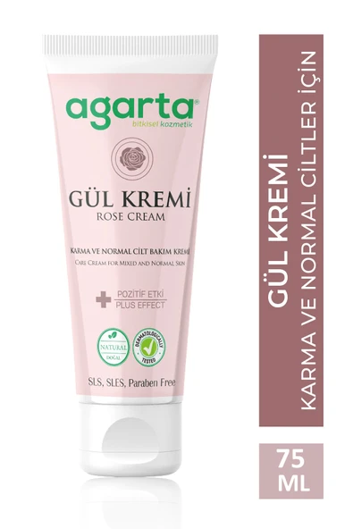 Agarta Doğal Gül Aromalı Nemlendirici El Ve Vücut Bakım Kremi 75 ml ürün görseli 1