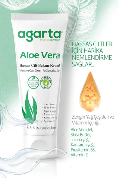 Agarta Doğal Aloe Vera Nemlendirici El Ve Vücut Bakım Kremi 75 ml ürün görseli 1