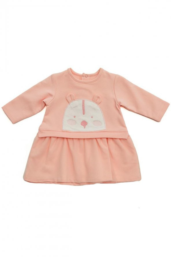 Andywawa Kız Bebek Tavşan Kabartmalı Pembe Elbise AC22373 ürün görseli 1