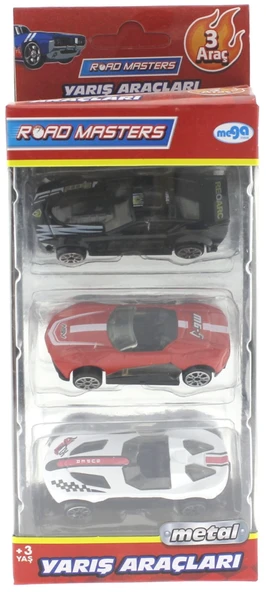 OMZ Die Cast Metal 3'lü Yarış Arabaları Siyah Araçlı Kız Erkek Çocuk Oyuncak Eğitici Oyuncaklar ürün görseli 1