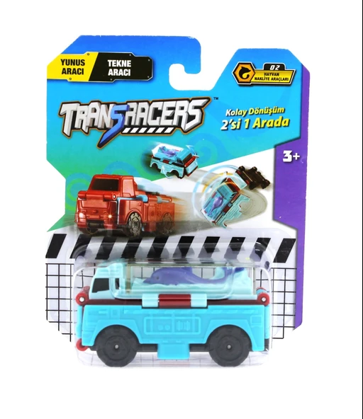 OMZ Transracers Dönüşen Araçlar Yunus Aracı / Tekne Aracı Kız Erkek Çocuk Oyuncak Eğitici Oyuncaklar ürün görseli 1