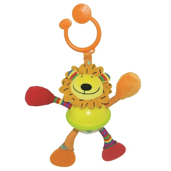 OMZ Biba Toys Çıngırak ve Dişlikli Aslan Puset Oyuncağı Kız Erkek Çocuk Oyuncak Eğitici Oyuncaklar ürün görseli 1