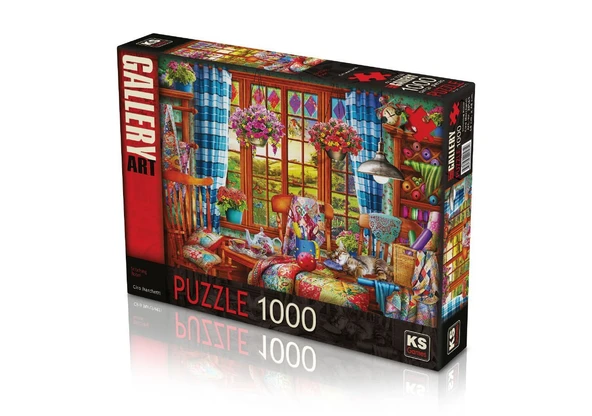 OMZ KS Puzzle 1000 Parça Stitching Room Dikiş Odası Kız Erkek Çocuk Oyuncak Eğitici Oyuncaklar ürün görseli 1