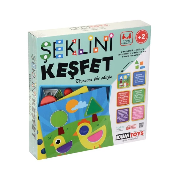 OMZ 5306 KumToys, Şeklini Keşfet / +2 yaş Kız Erkek Çocuk Oyuncak Eğitici Oyuncaklar ürün görseli 1
