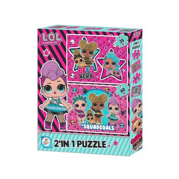 OMZ LOL7583 Laço Kids L.O.L. 2'li Puzzle / 35+60 Parça Puzzle Kız Erkek Çocuk Oyuncak Eğitici Oyuncaklar ürün görseli 1