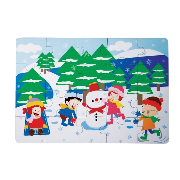 OMZ 1278-CS Chiva, Kış Ahşap Yer Puzzle Kız Erkek Çocuk Oyuncak Eğitici Oyuncaklar ürün görseli 1