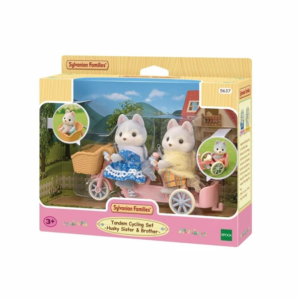 OMZ 5637 Sylvanian Families Tandem Bisiklet ve Haskiler +3 yaş Kız Erkek Çocuk Oyuncak Eğitici Oyuncakla ürün görseli 1