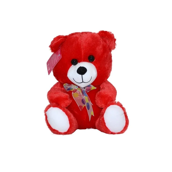 OMZ 1181KR Selay, Kırmızı Oturan Ayı 30cm Kız Erkek Çocuk Oyuncak Eğitici Oyuncaklar ürün görseli 1