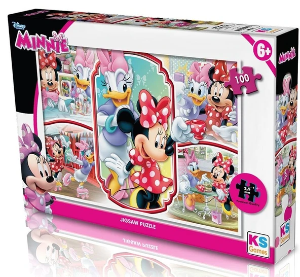 OMZ KS Puzzle 100 Parça Minnie Mouse Kız Erkek Çocuk Oyuncak Eğitici Oyuncaklar ürün görseli 1