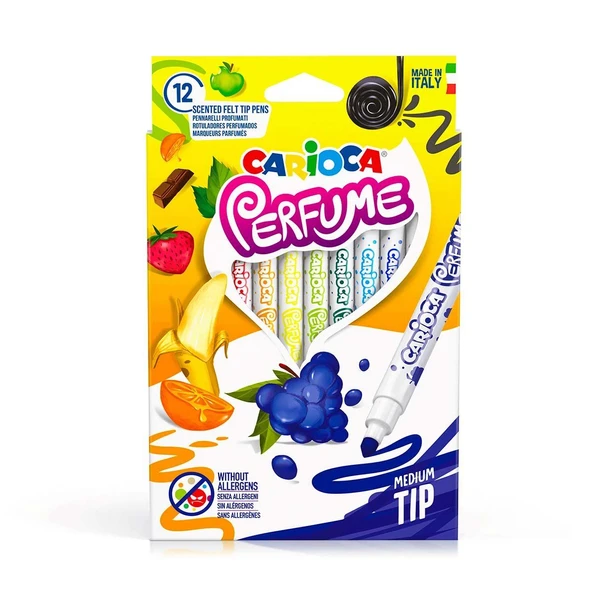 OMZ Carioca Kokulu Keçeli Boya Kalemi 12'li Kız Erkek Çocuk Oyuncak Eğitici Oyuncaklar ürün görseli 1