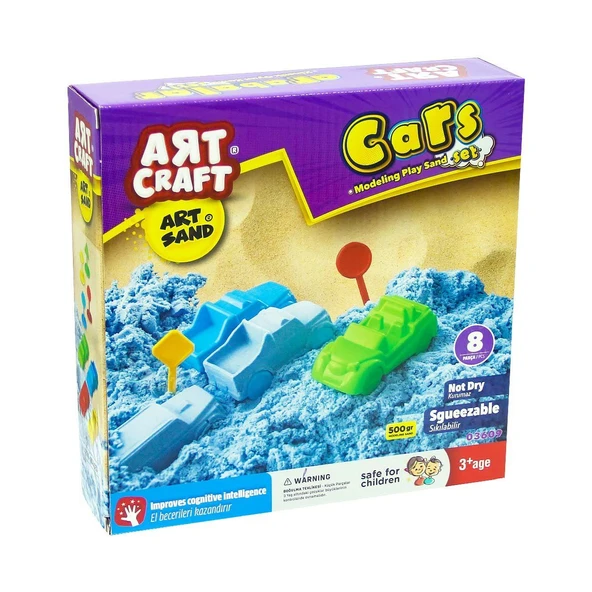 OMZ Dede Art Craft Arabalar Kinetik Kum Seti 500gr Kız Erkek Çocuk Oyuncak Eğitici Oyuncaklar ürün görseli 1