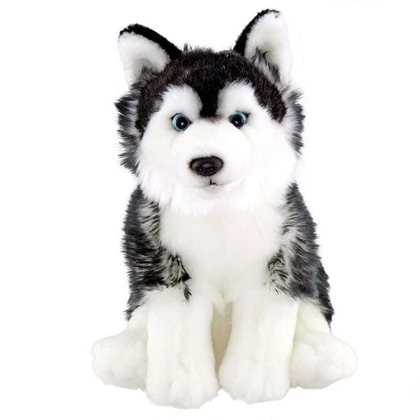 OMZ 28Cm Floppy Siyah Husky Kız Erkek Çocuk Oyuncak Eğitici Oyuncaklar ürün görseli 1