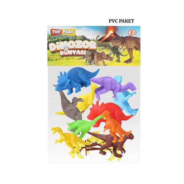 OMZ 683 Toy Play 12 Parça Renkli Mini Dinozor Figür Seti 4-6cm Kız Erkek Çocuk Oyuncak Eğitici Oyuncakla ürün görseli 1