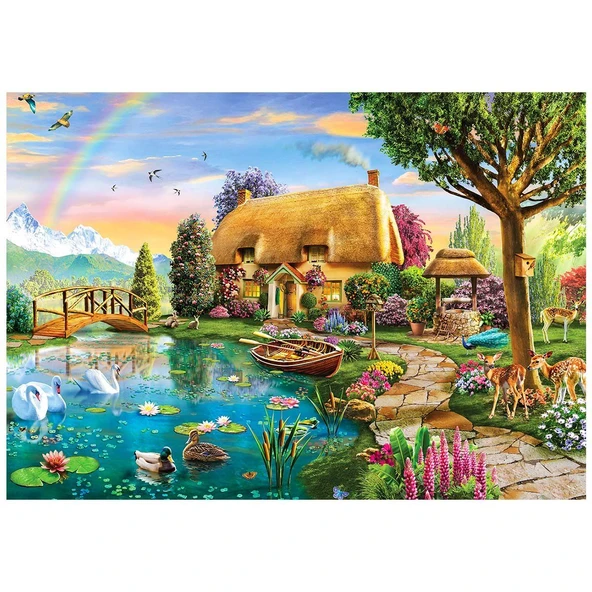 OMZ KS Lakeside Cottage 2000 Parça Puzzle Kız Erkek Çocuk Oyuncak Eğitici Oyuncaklar ürün görseli 1