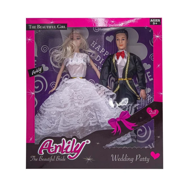 OMZ Anlily Gelin ve Damat Bebekler -OYD-02264 Kız Erkek Çocuk Oyuncak Eğitici Oyuncaklar ürün görseli 1
